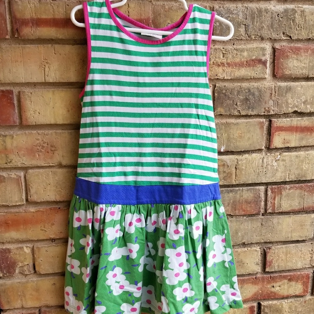 EUC Girl's Mini Boden Stripe &Floral Dress sz 5-6